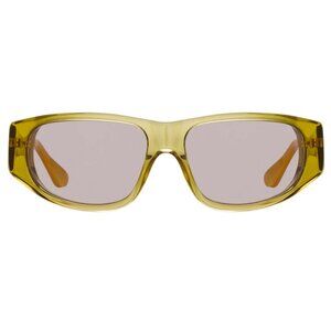 Dries Van Noten X Linda Farrow D-Frame Yellow/Lilac Sunglasses